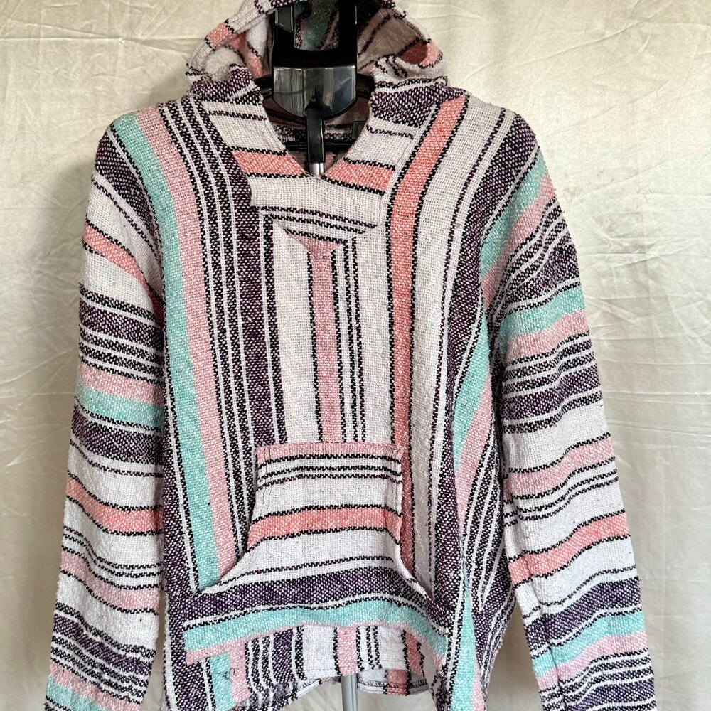 Unisex | Striped Baja Hoodie Pullover | Size XL